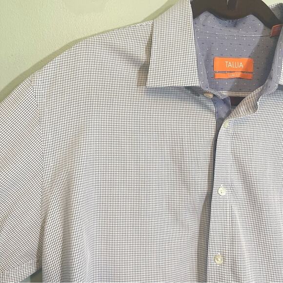 Tallia Mens Cotton Plaid Collared Slim Fit Button Down Shirt Size 16.5-32/33 - Picture 13 of 13